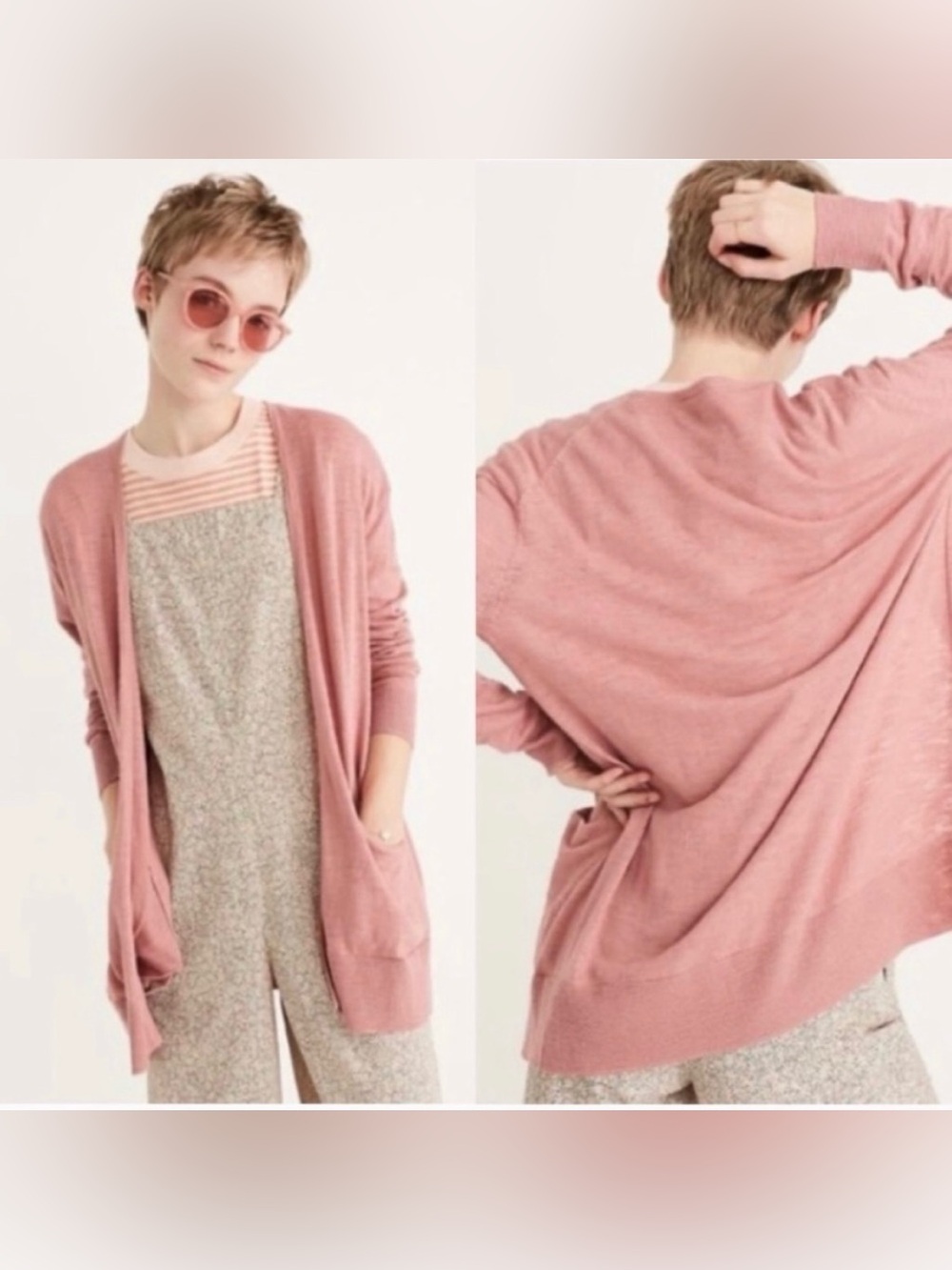 MADEWELL Pink Ryder Cardigan Sweater with Pockets Size M